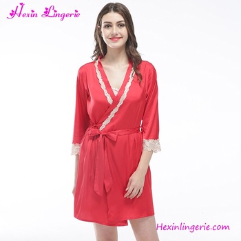 Sexy Red Satin Nighty Dress Ladies Pyjamas And Sleepwear - Buy
