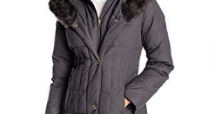 Amazon.com: Larry Levine Women's Down-Filled Coat with Faux Fur