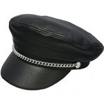 Men's Leather Brando Hats With Chain, USA Made