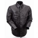 Men's Leather Shirts - Biker Riding Shirt Jacket - Free Shipping