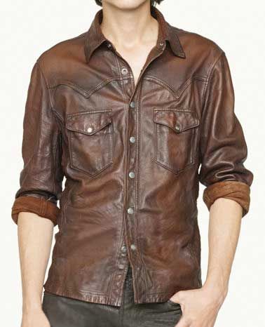 V Tab Leather Shirt Jacket 50 Colors in 2019 | men's shoes and