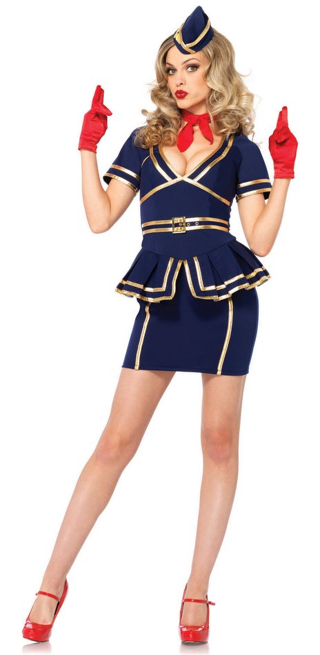 Leg Avenue Women's Friendly Skies Flight Attendant Costume - Candy