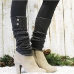 WINTER crochet leg warmers - dark grey | leg warmers for boots | leg