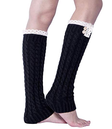 1 Pairs /2 Pairs Women Knit Leg Warmers Winter Long Boot Cuffs Socks