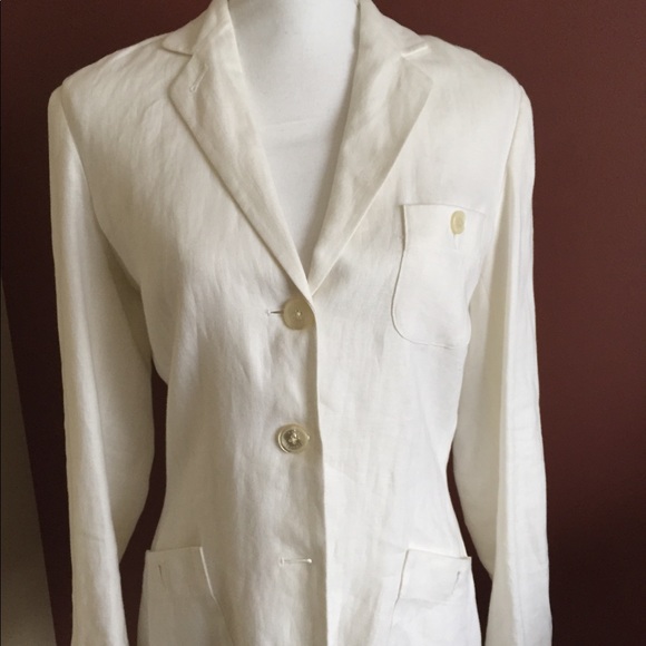 lauren ralph lauren Jackets & Coats | White Linen Blazer Jacket