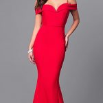 Off-the-Shoulder Sweetheart Long Prom Dress-PromGirl