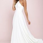Stunning Ivory Dress - Maxi Dress - Halter Dress - Lace Dress - $84.00