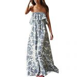 Women's Blue and White Maxi Dress: Amazon.com