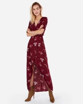 Satin Keyhole Cut-out Hi-lo Maxi Dress | Express