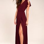 Lovely Burgundy Dress - Wrap Dress - Maxi Dress