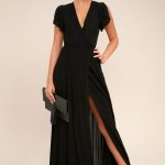 Lovely Wrap Dress - Black Dress - Maxi Dress