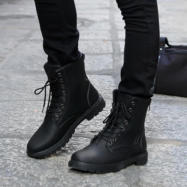 Free Shipping Retro Combat Boots Men Fashion boots Winter England