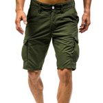 Perman Mens Cargo Shorts, Summer Relaxed Fit Multi Pockets Solid