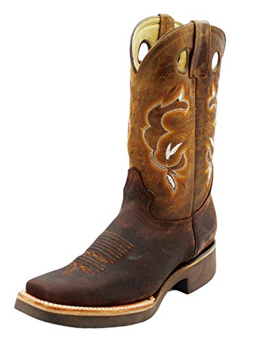 Amazon.com | Dona Michi Men Cowboy Genuine Cowhide Leather Square