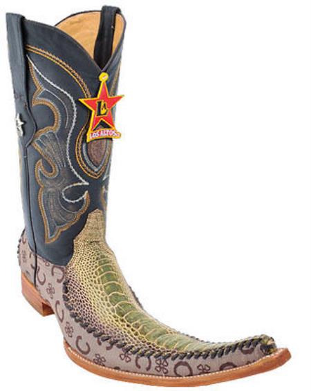 Mens Western Cowboy Boots Los Altos Genuine Ostrich Leg Fashion