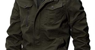 WULFUL Men's Cotton Military Jackets Casual Outdoor Coat Windbreaker
