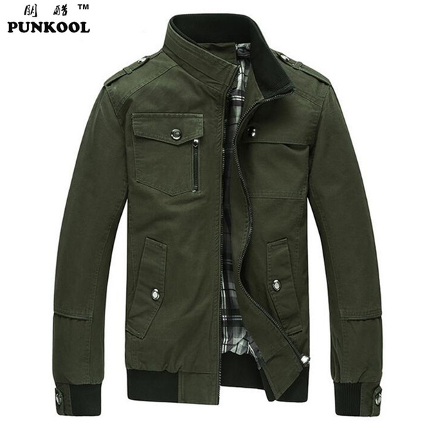 PUNKOOL Military Men Jacket Army Winter Outerwear College Military