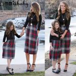 MOMMY AND ME Outfits Mother Daughter Matching Girl Striped Dress