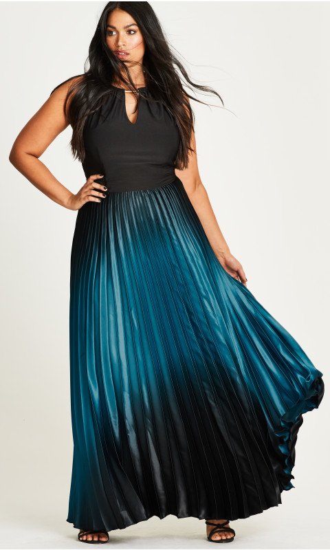 Shop Women's Plus Size Women's Plus Size Pleated Ombre Maxi Dress