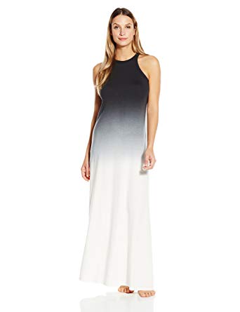 CSBLA Women's Rimini Ombre Maxi Dress, White/Black, Medium at Amazon