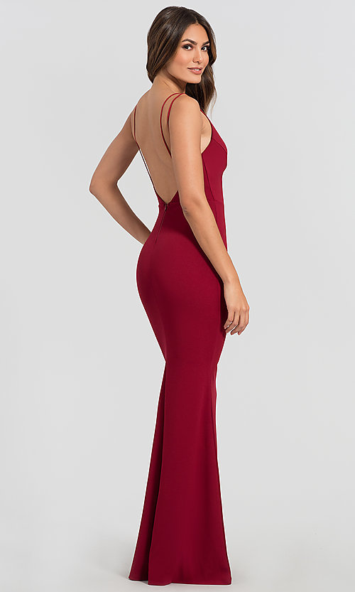 Formal Long Wedding-Guest Dress with Open Back