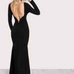 Long Sleeve Open Back Bodycon Maxi Dress | SHEIN