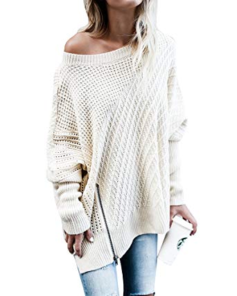 Beautife Womens Sweater Oversized Knitted Casual Crewneck Long