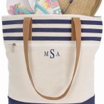 Personalized Striped Tote Bags