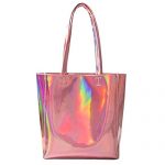 Amazon.com: Mily Hologram Tote Bag Laser PU Shoulder Bag for Women