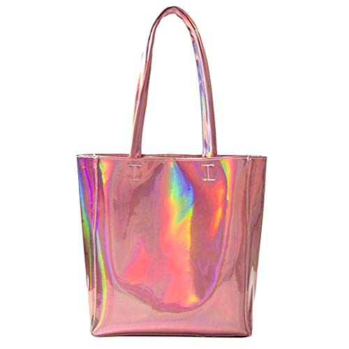 Amazon.com: Mily Hologram Tote Bag Laser PU Shoulder Bag for Women