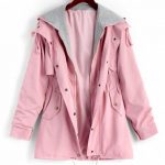 39% OFF] 2019 Zip Up Hooded Coat With Pockets In PINK M | ZAFUL