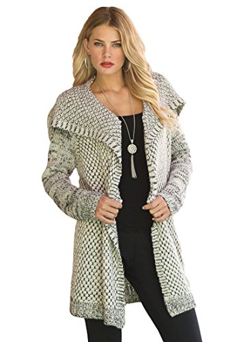Aesthetic Official | Roamans Women's Plus Size Chunky Tweed Cardigan