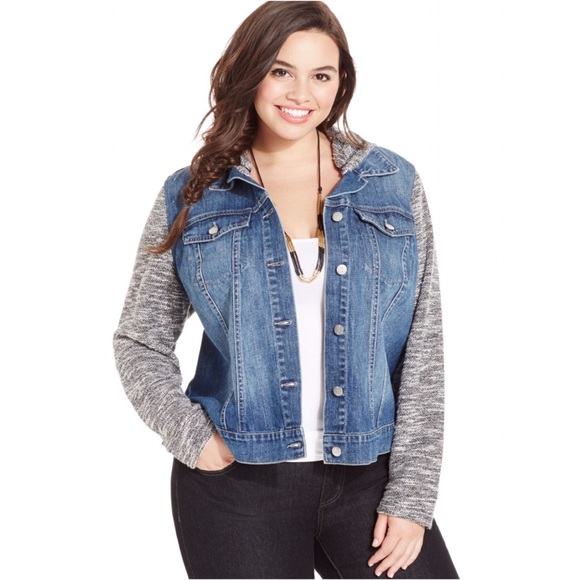 Jessica Simpson Jackets & Coats | Plus Size Hooded Denim Jacket