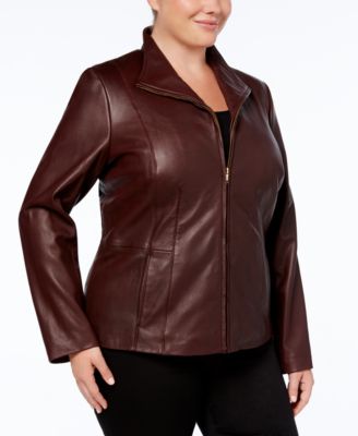 Cole Haan Plus Size Leather Jacket - Coats - Women - Macy's