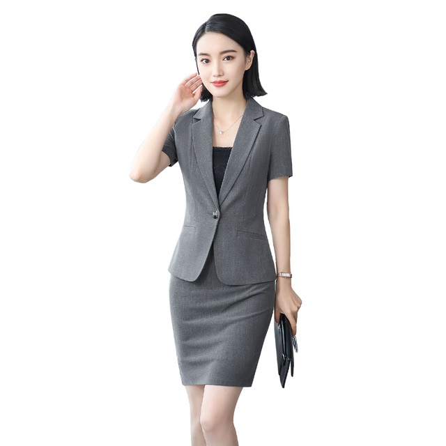 women office dress suits & blazer plus size elegant pencil skirt two