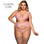 Comeonlover Women Lingerie Set Suspenders Lace Bra Panties Plus Size