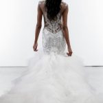 Crystall Embellished Mermaid Wedding Dress With Tulle Skirt