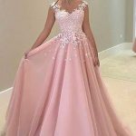 New Pink Appliques Prom Dress,Long Prom Dresses,Charming Prom