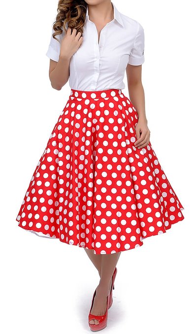 Check Out The Chicest Red Polka Dot Skirt Outfits u2013 Carey Fashion