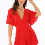 Red Tie Back Floaty Playsuit