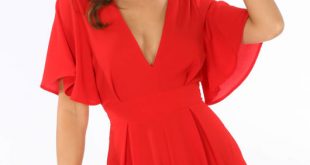 Red Tie Back Floaty Playsuit