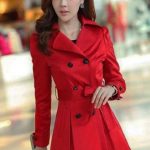 Large Size Red Trench Coats For Women Free Ship And Ready To Ship