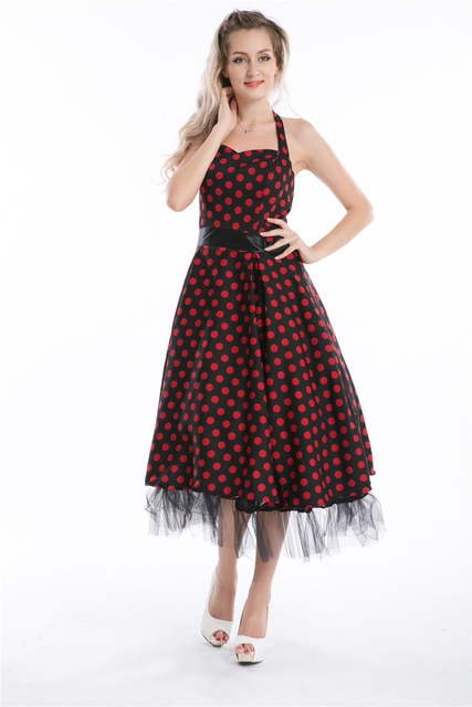 free shipping dress 50s style pin up dress retro clothes polka dots