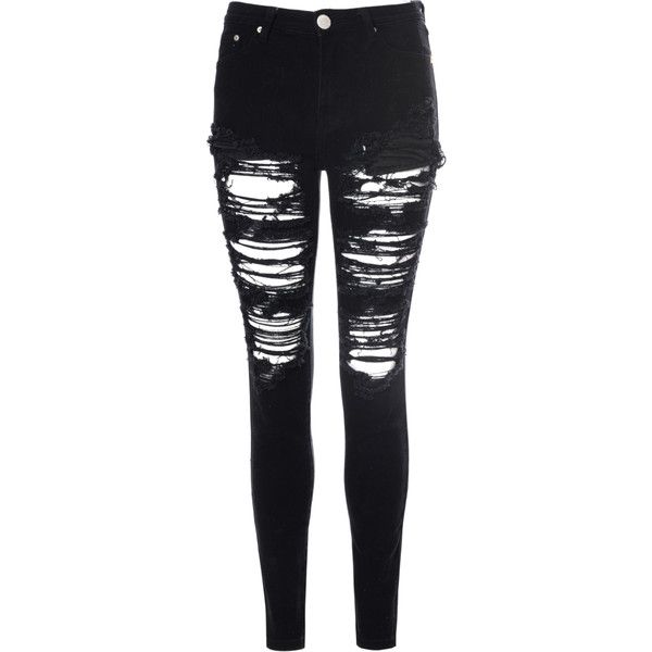 Black Heavily Ripped Jeans found on Polyvore | Skullcandy Headphones