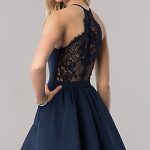 Lace-Racerback Short Homecoming Dress - PromGirl