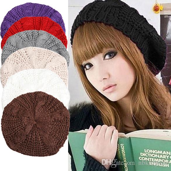 Winter Fashion Women Knitted Berets Hat Stylish Female Warm Beanie