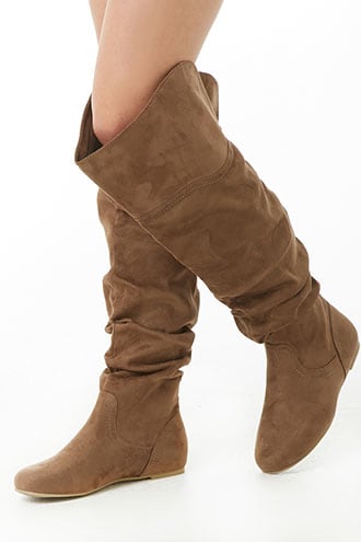 Over-The-Knee Faux Suede Boots | Forever 21