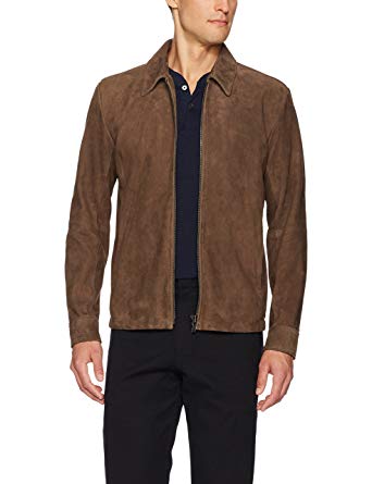 Amazon.com: Theory Men's Suede Front Zip Jacket: Clothing