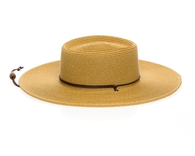 Wholesale UPF 50 Wide Brim Tweed Straw Sun Hats - Buckaroo Hat with