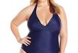 Amazon.com: Coastal Blue Women's Plus Size Swimwear Wrap Halter One
